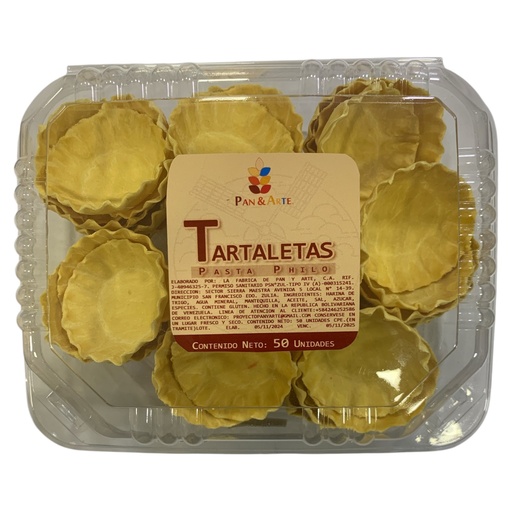 [K1590] TARTALETAS GRANDES PASTA PHILO PAN&ARTE 50 UND