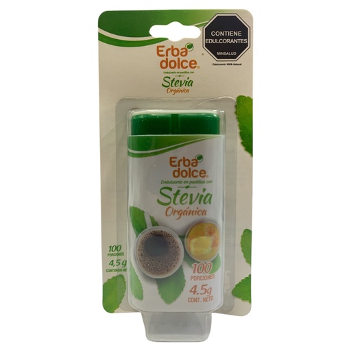 [K1693] ENDULZANTE EN PASTILLAS STEVIA ERBA DOLCE 4.5 GR