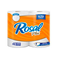 [K1795] PAPEL HIGENICO ROSAL PLUS 4 ROLLOS 400 HOJAS