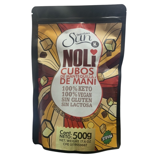 [K1877] CHOCOLATE SUN NOLI CUBOS MANTEQUILLA DE MANI X KG