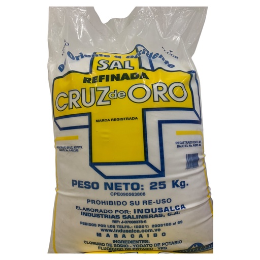 [K2028] SAL CRUZ DE ORO SACO 25KG