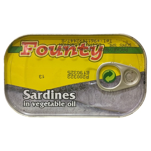 [K2099] SARDINA FOUNTY 125GR VEGETAL