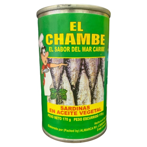 SARFINAS EN ACEITE VEGETAL EL CHAMBE 170GR
