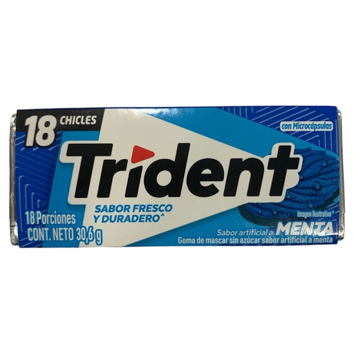 [K2163] TRIDENT MENTA 30.6 GR 18CHICLES