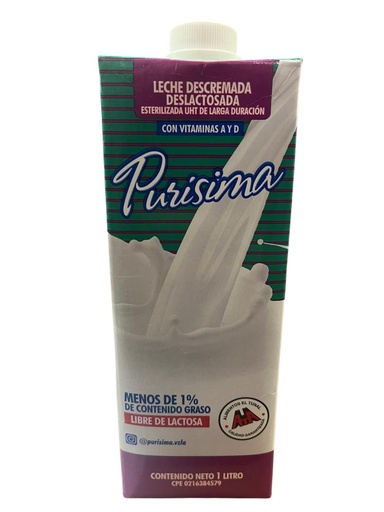 LECHE DESLACTOSADA PURISIMA 1LT