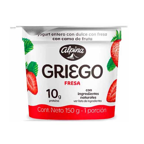 [K2599] YOGURT GRIEGO DE FRESA ALPINA 150 GR