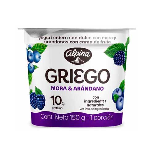 [K2600] YOGURT GRIEGO DE MORA ALPINA 150 GR