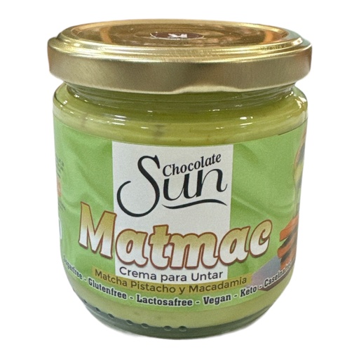 CREMA PARA UNTAR DE MATCHA, PISTACHO Y MACADAMIA MATMAC 300GR SUN