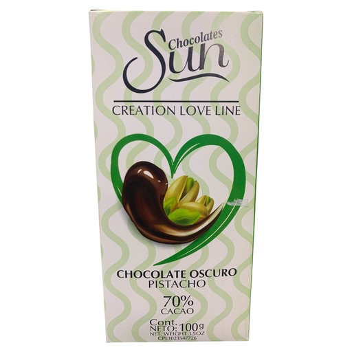 [K0123] CHOCOLATE SUN OSCURO PISTACHO 100 GR