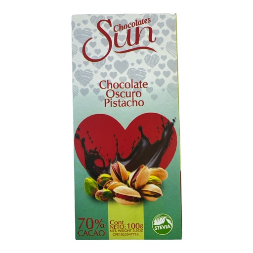 CHOCOLATE SUN OSCURO PISTACHO 100 GR