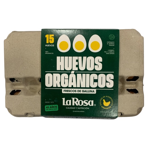 HUEVOS ORGANICOS LA ROSA 15UND