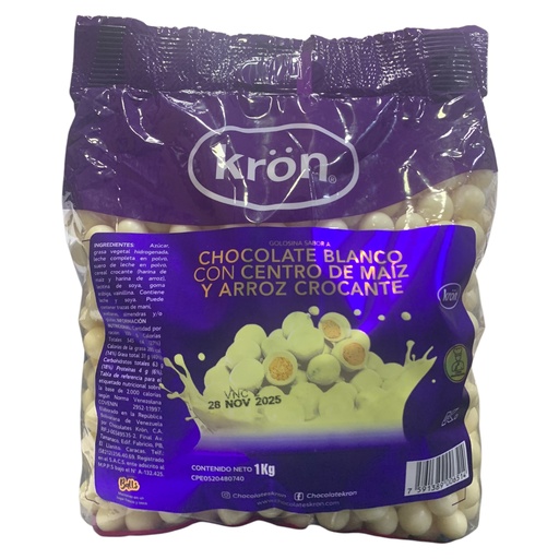 [K1775] CHOCOLATE BLANCO BALLS GRANDE KRON X KG