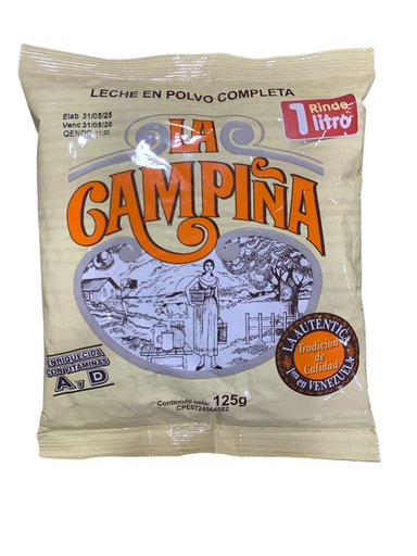 [K0105] LECHE EN POLVO LA CAMPIÑA COMPLETA 125GR
