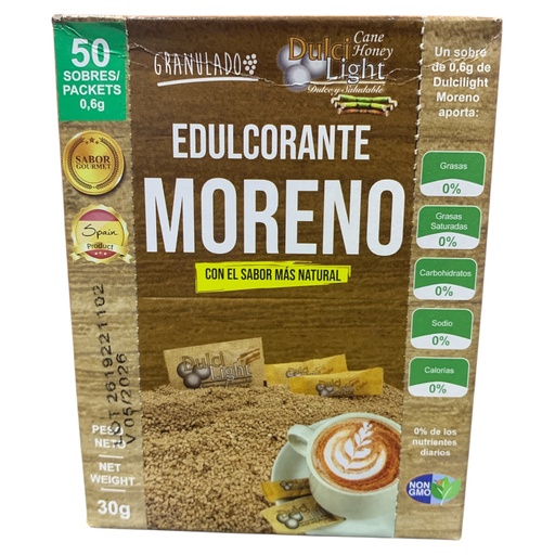 [K0142] ENCULCORANTE GRANULADO MORENO 50SOB DULCI LIGHT 30GR