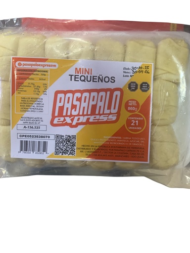 [K0353] MINI TEQUEÑOS PASAPALO EXPRESS 21UND